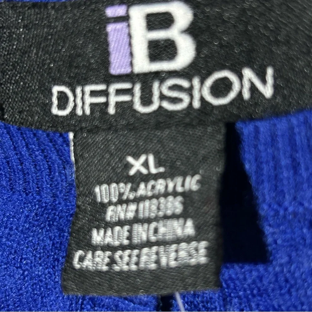 NWT Vintage IB Diffusion Cobalt Blue Button-Up Cardigan Sweater - Size XL - Picture 3 of 9